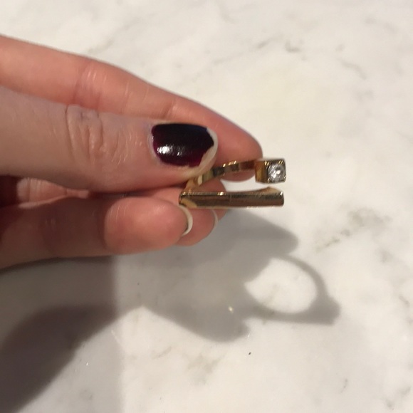 Gold bar and rhinestone ring - Picture 2 of 2